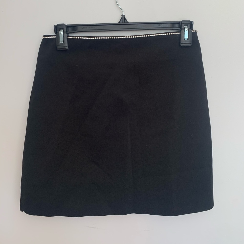Rhinestone black mini skirt